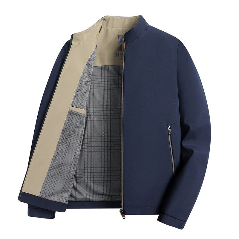 Leisure Business Spring And Autumn Men Stand-up Collar Jacket