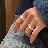 Frosted Brushed Wide Surface Simple Bracelet Ring Ins Cold Style