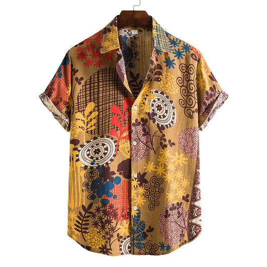 Men's Printed Short-sleeved Hawaiian Beach Shirt AMI Cart