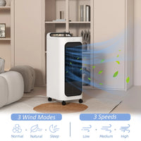 HOMCOM Evaporative Air Cooler With Ice Packs, 3-In-1 Ice Cooling Fan