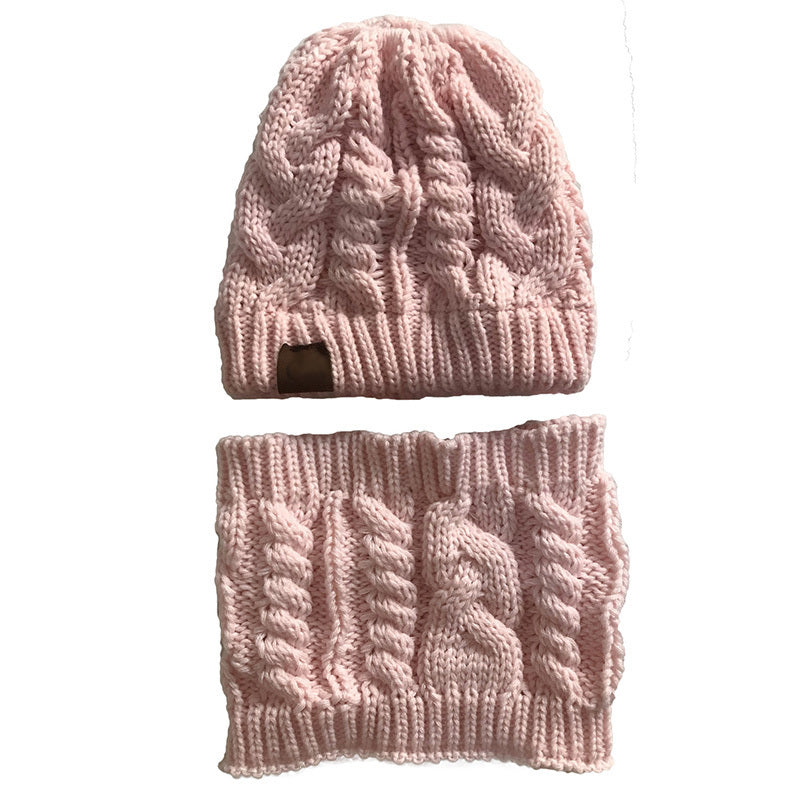 Autumn Winter Women's Hat Caps Knitted Warm ring Scarf