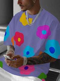 Printed Loose Breathable Sweat-proof Crew Neck Men's T-shirt
