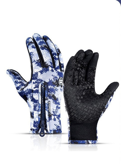 Winter Gloves Touch Screen Riding Motorcycle Sliding Waterproof Sports Gloves With Fleece AMI Cart