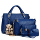 Women 4Pcs Top Handle Satchel Hobo PU Leather Handbag