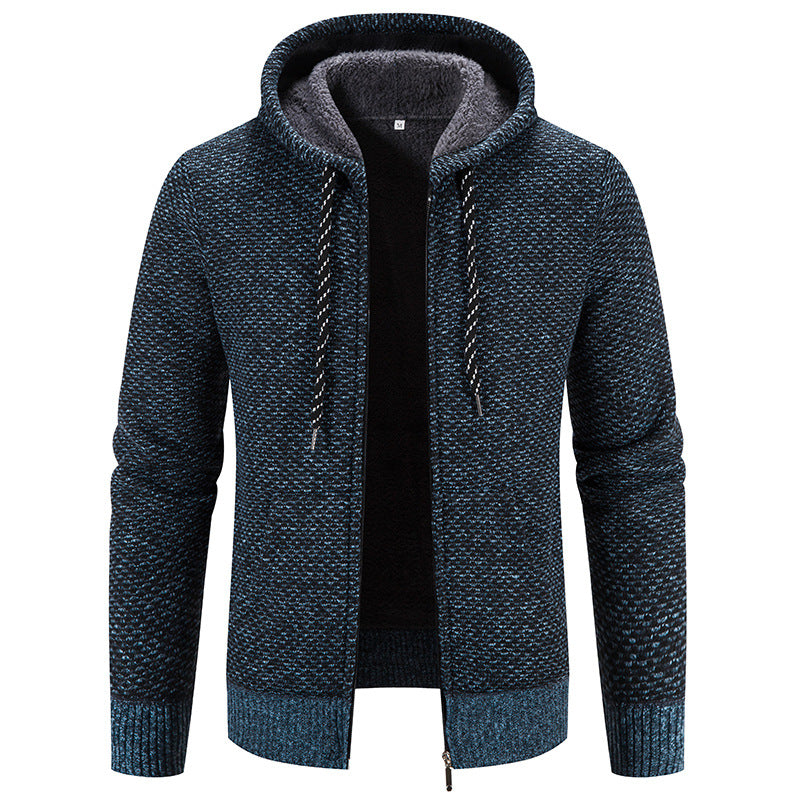 Winter Coat Zipper Closure Solid Color Long Sleeves Drawstring With Hat Keep Warm