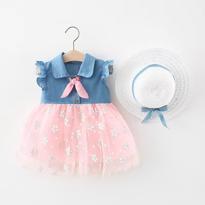 Fashion Girls Dress Streamer Denim