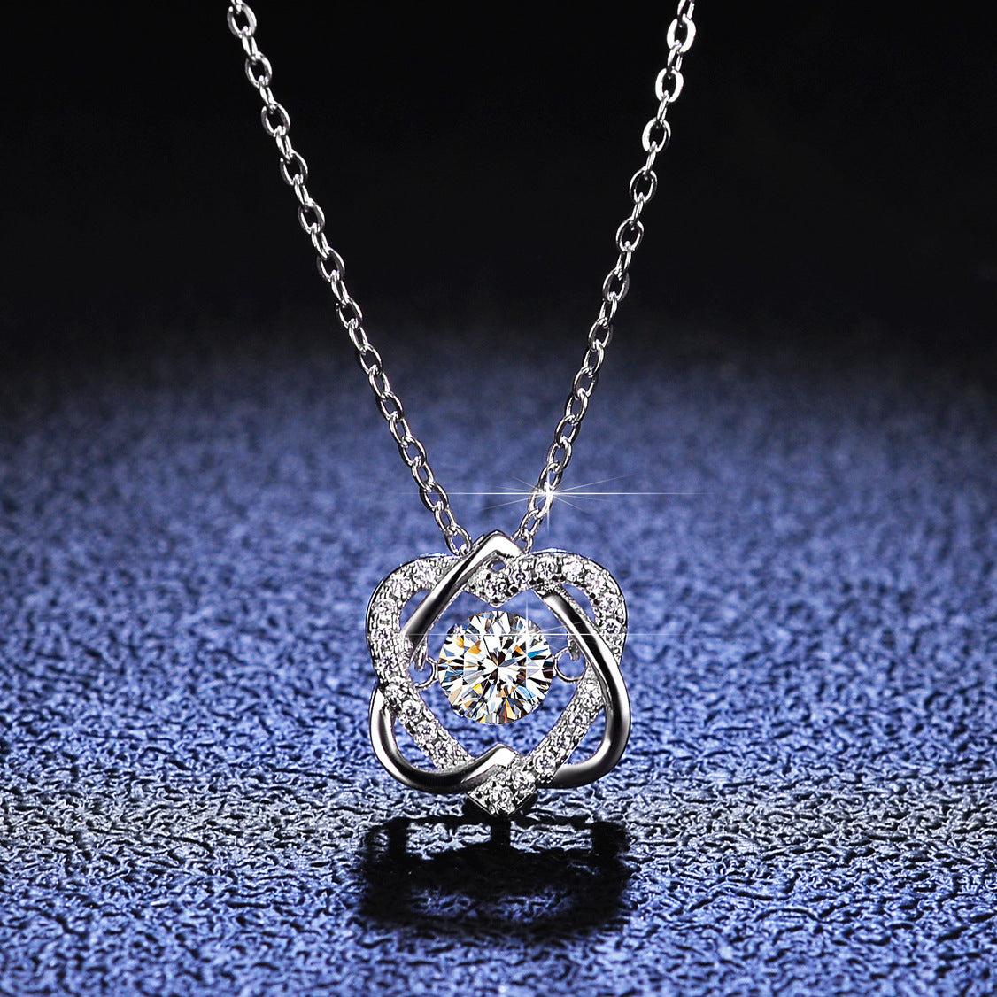 S925 Sterling Silver Pendant Moissanite Smart Necklace