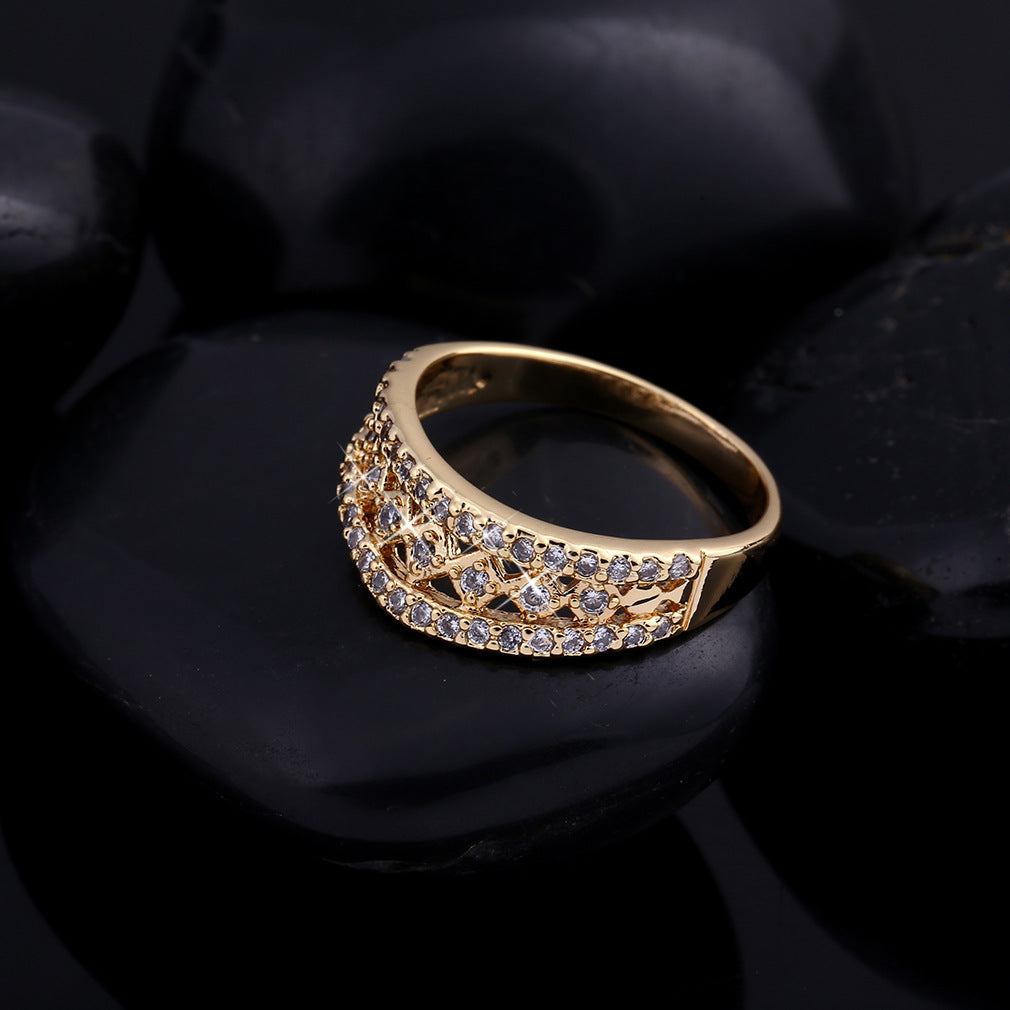 Personality Ring Yellow For Women Geometric
