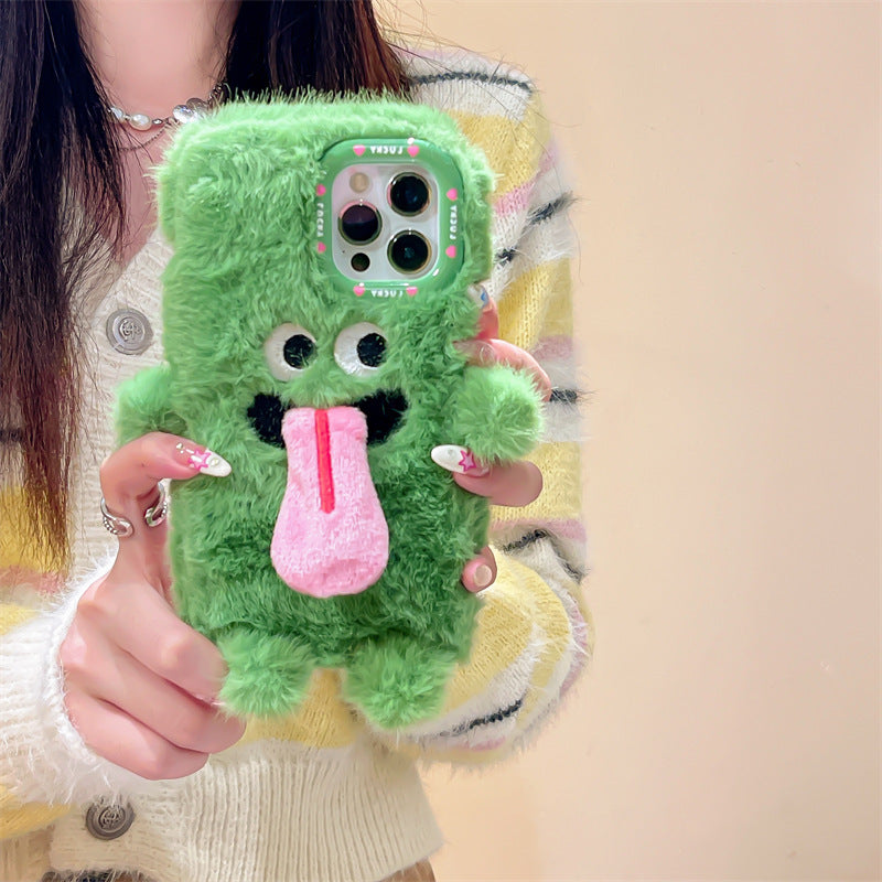 Funny Sticking Tongue Out Cartoon Plush Suitable Phone
