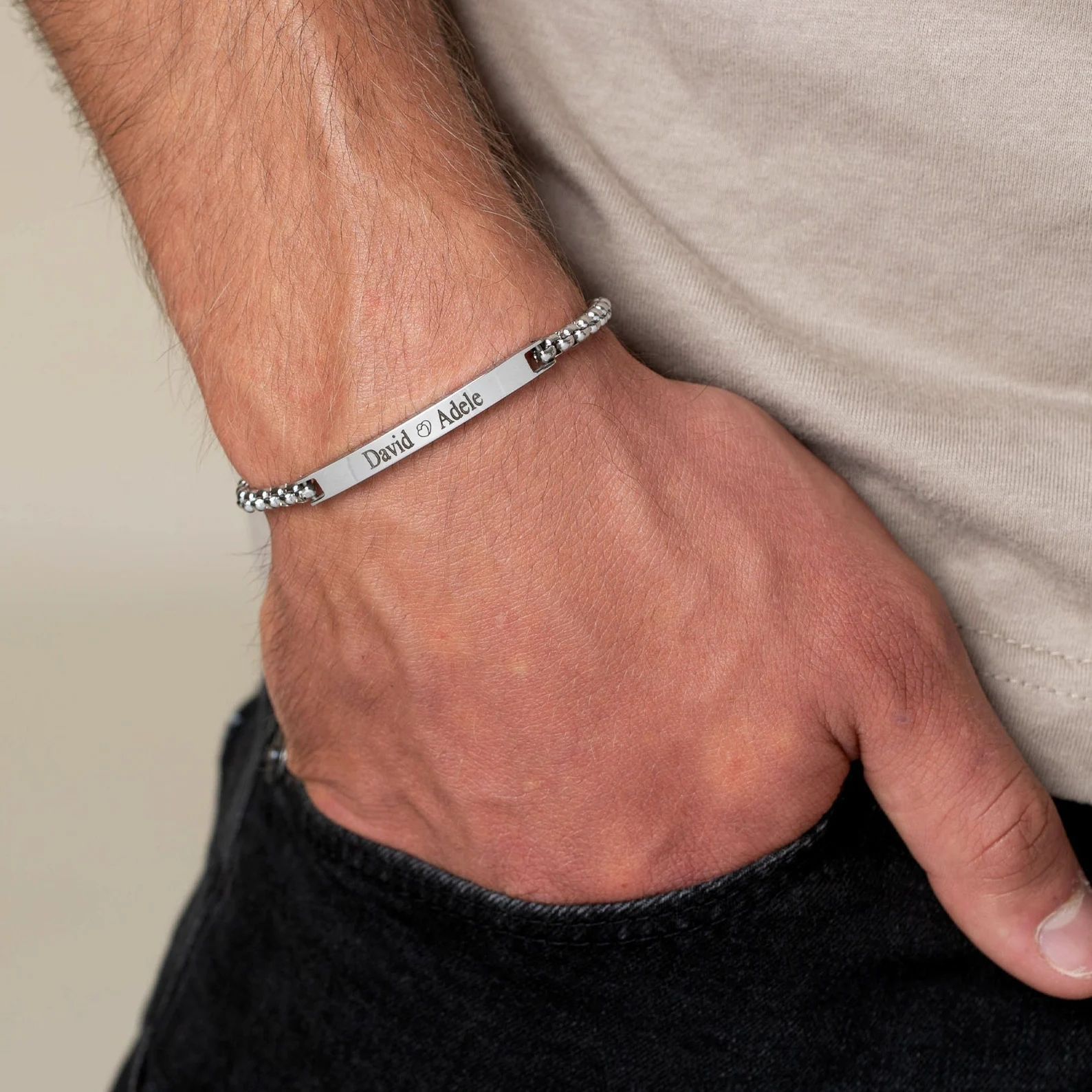 Diy Personalized Names For Stainless Steel Square Tag Bracelets