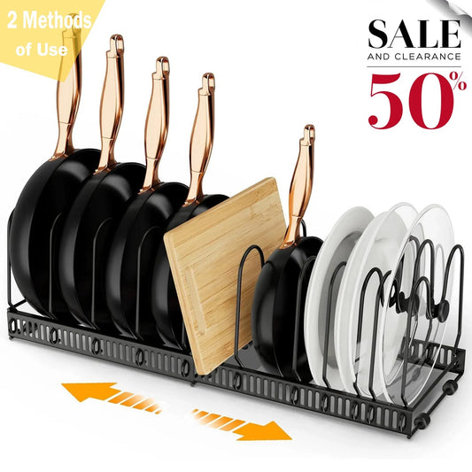 Expandable Pot Lid Organizer, Pots And Pans Lid Rack,