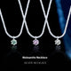 S925 Sterling Silver Colorful Moissanite Sparkling Necklace For Women
