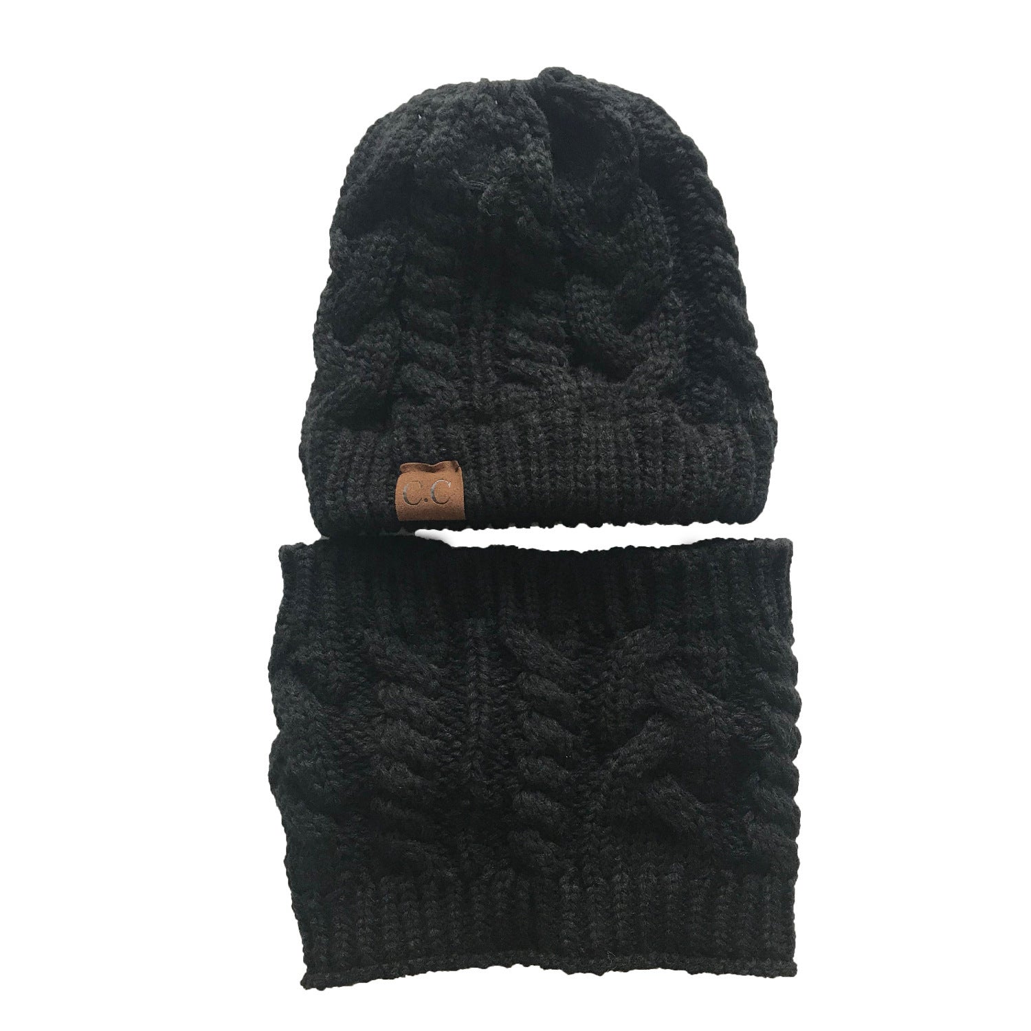 Autumn Winter Women's Hat Caps Knitted Warm ring Scarf