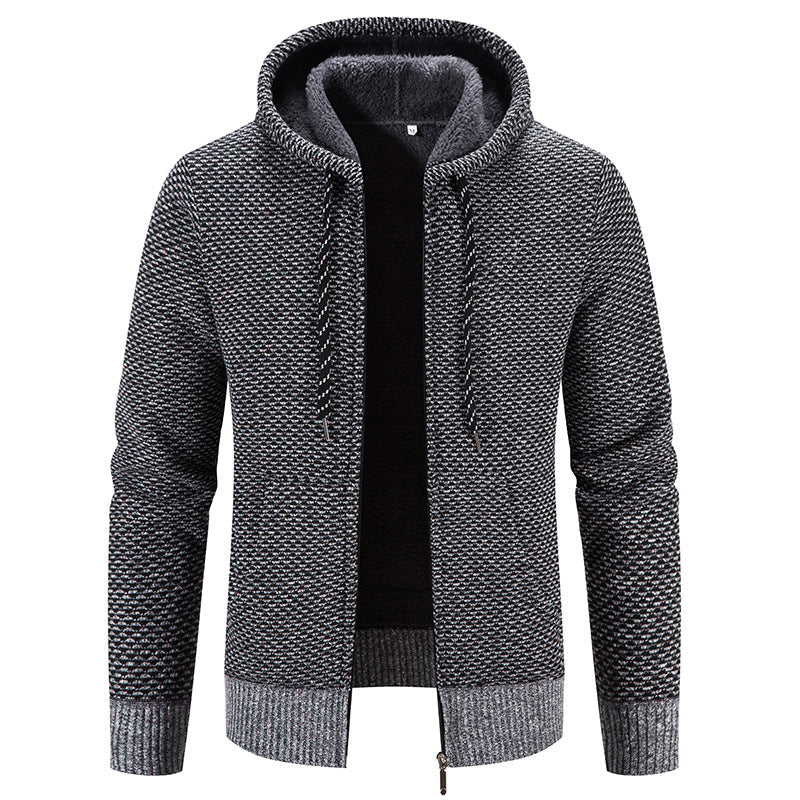 Winter Coat Zipper Closure Solid Color Long Sleeves Drawstring With Hat Keep Warm
