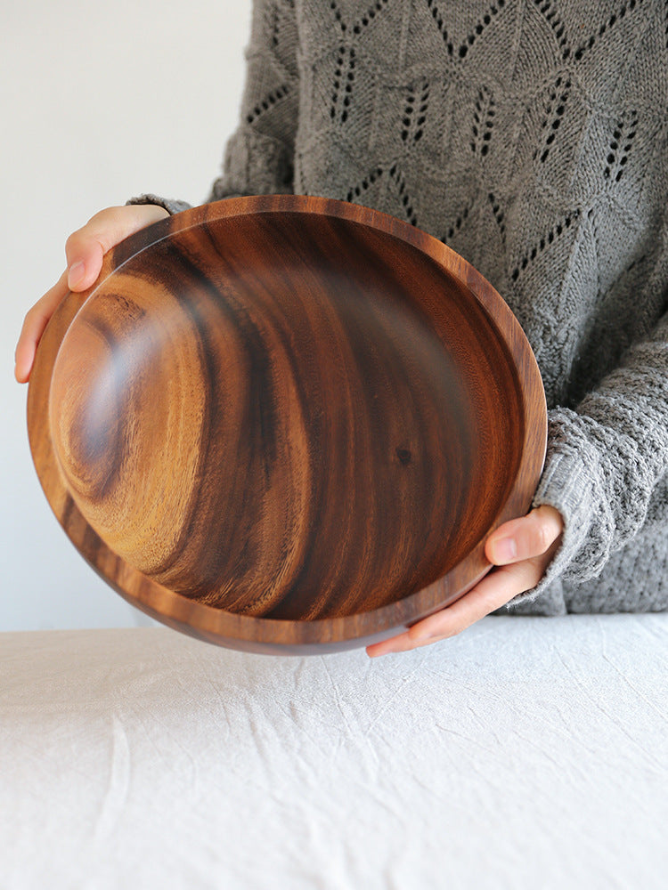 Natural Wooden Bowl Household Fruit Bowl Salad Bowl