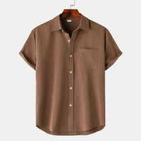 European And American Summer Short Sleeve Casual Cardigan Men's Shirt