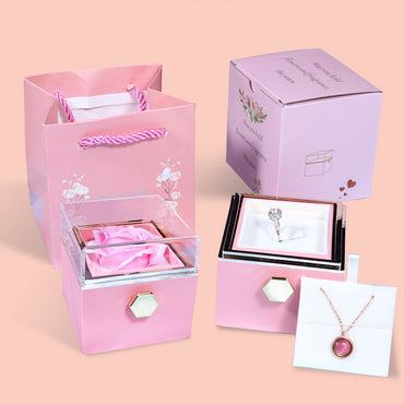 Rotating Soap Flower Rose Gift Box Creative Rotating Rose AMI Cart