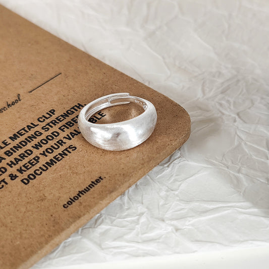 Frosted Brushed Wide Surface Simple Bracelet Ring Ins Cold Style
