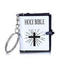 Mini English HOLY BIBLE Key Chains Real Paper Readable