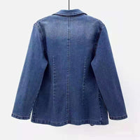 Denim Jacket Women's Slim Fit Suit Collar Outerwear