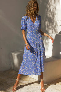 Fashion New Products V-neck Ladies Chiffon Dress