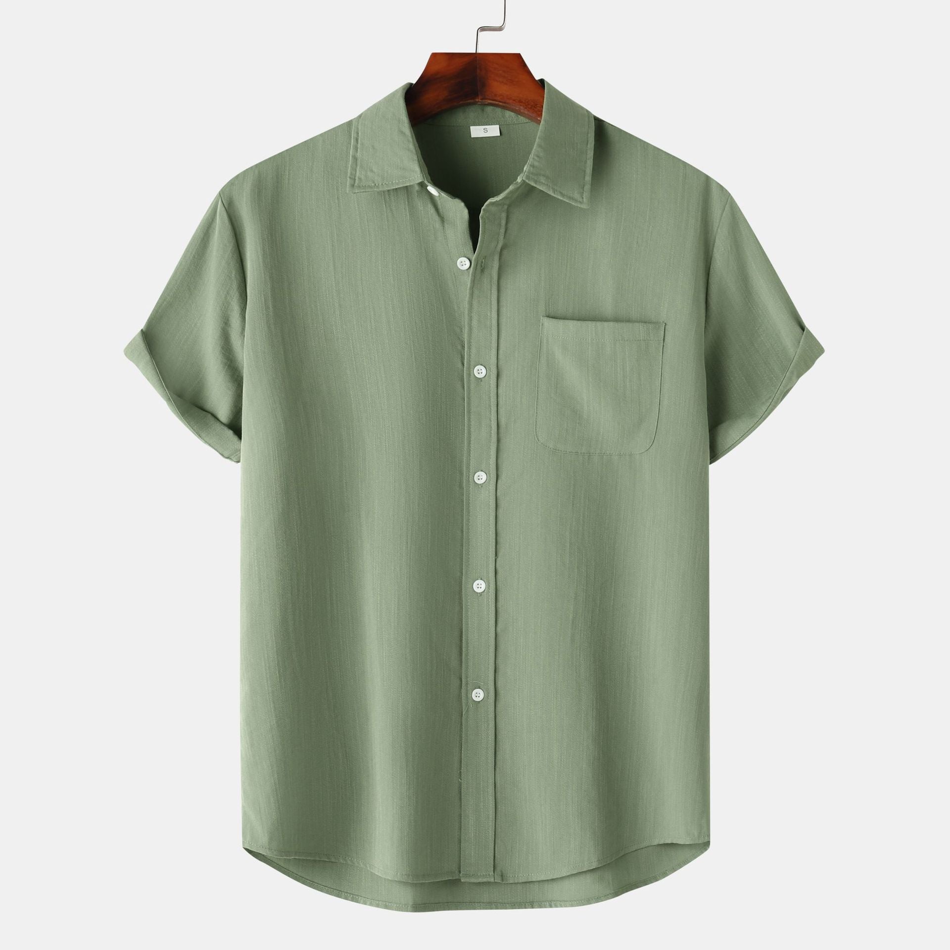 European And American Summer Short Sleeve Casual Cardigan Men's Shirt