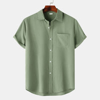 European And American Summer Short Sleeve Casual Cardigan Men's Shirt