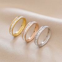 itanium Steel Couple Single And Double Row Diamond Ring