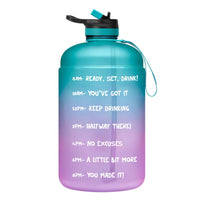 QuiFit Gallon Water Bottle with Straw Clear Plastic Drinking Bottles
