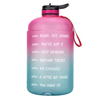 QuiFit Gallon Water Bottle with Straw Clear Plastic Drinking Bottles