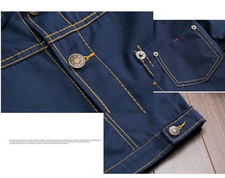 Trendy Handsome All-matching Slim Fit Jacket Spring Denim Jacket Men