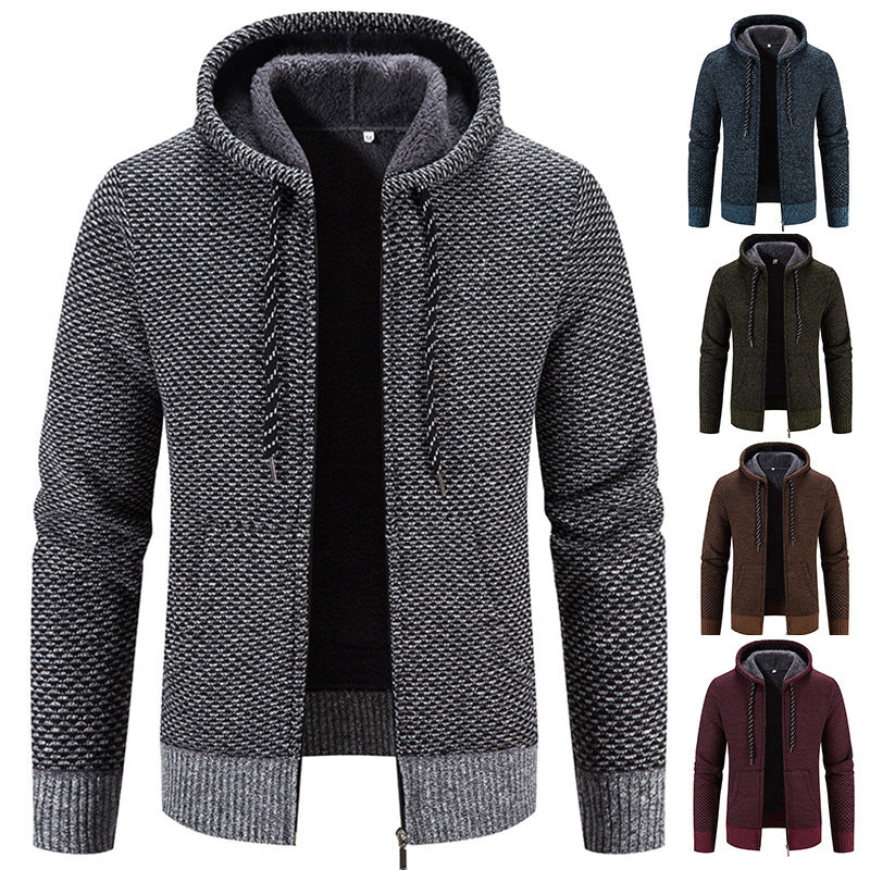 Winter Coat Zipper Closure Solid Color Long Sleeves Drawstring With Hat Keep Warm