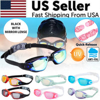 Clear Comfortable Swimming Goggles UV- Anti-Fog Swim Glasses Mirror & Kids