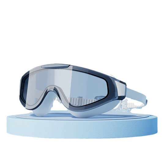 Large Frame Swimming Goggles Gradient Electroplating Silicone
