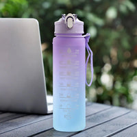 900ML Sports Water Bottle with Time Marker Leak - proof Cup Motivational Portable Water bottle for Outdoor Sport Fitness BPA Free - Chic Cart