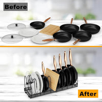 Expandable Pot Lid Organizer, Pots And Pans Lid Rack,