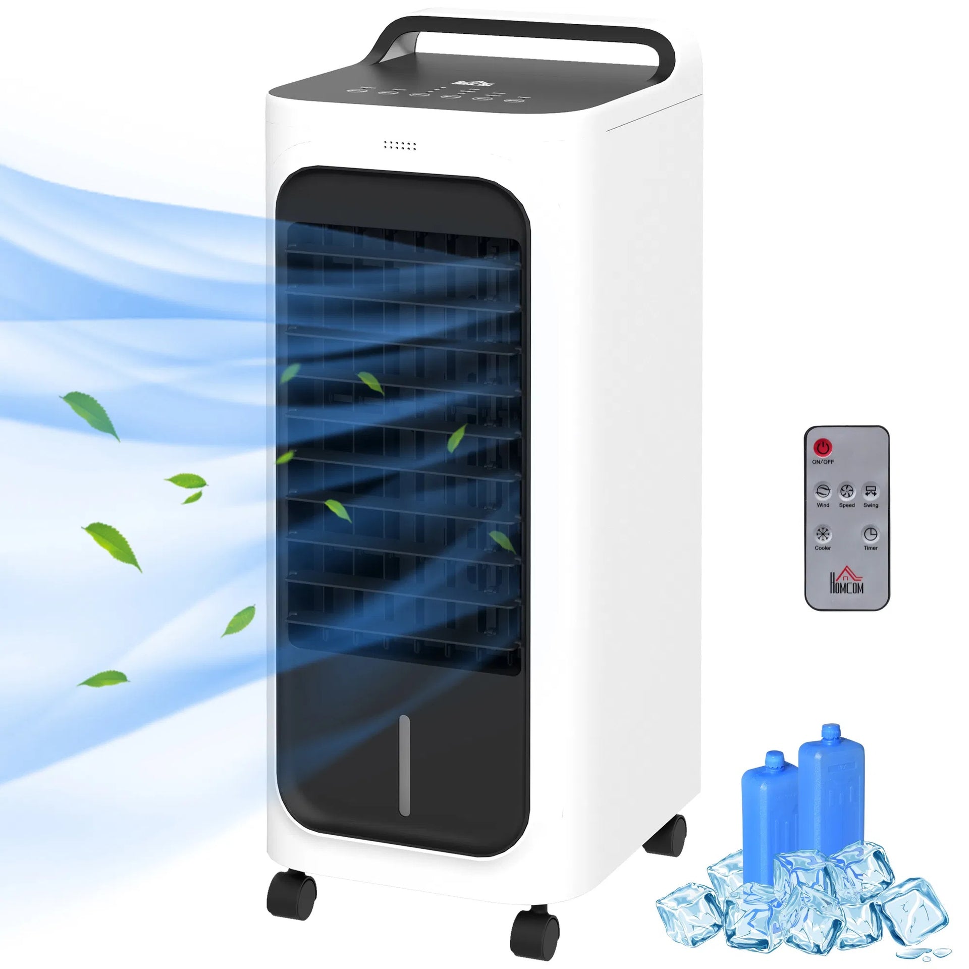 HOMCOM Evaporative Air Cooler With Ice Packs, 3-In-1 Ice Cooling Fan