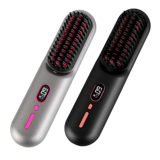 1Pc Cordless Negative Ion Hair Straightener Brush Rechargeable Mini Styling Comb