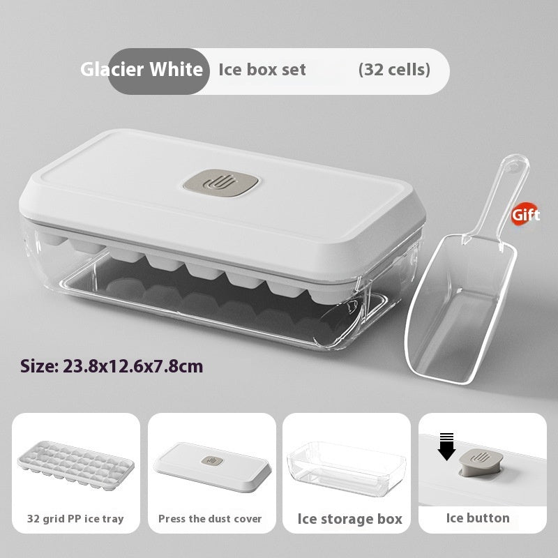 32 Grid Silicone Ice Cube Tray Mould With Lid