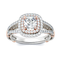 925 Sterling Silver Pink Diamond Egg-shaped Closed Wedding Ring
