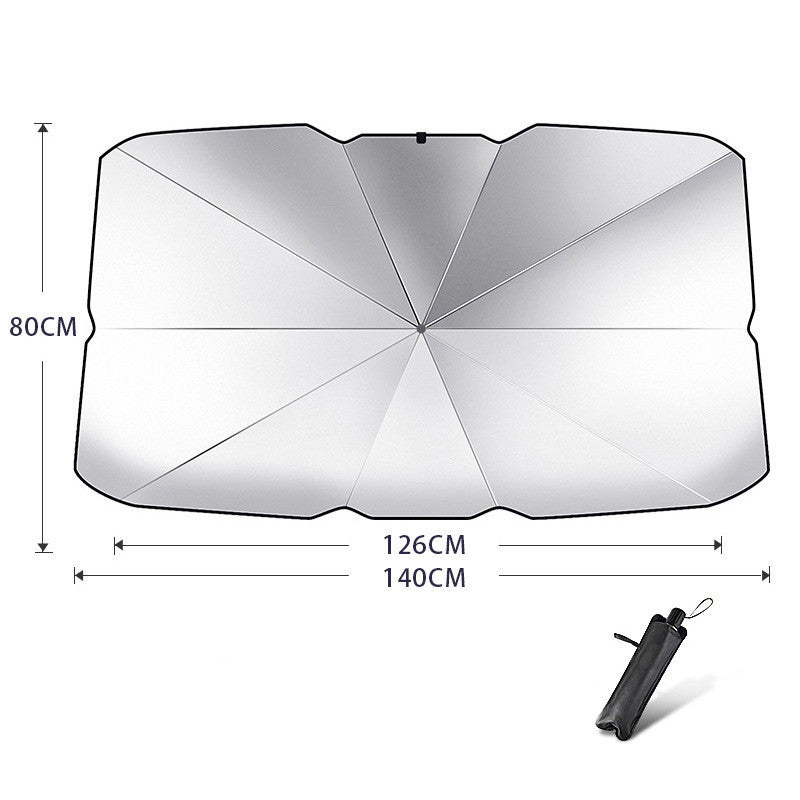 Foldable Car Windshield Sun Shade Umbrella UV Protection Heat Insulation Parasol Auto Front Window Cover Interior Protector Summer Gadgets AMI Cart