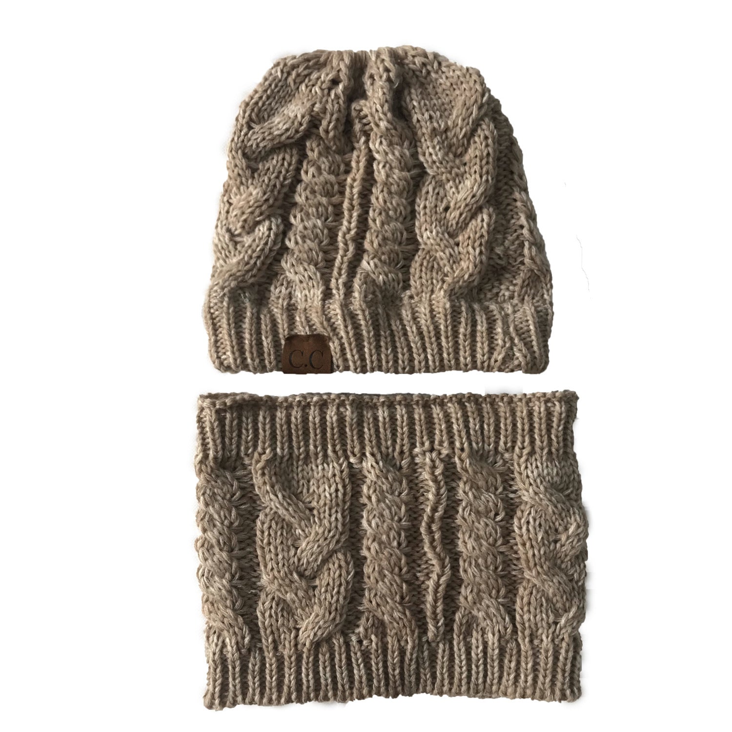 Autumn Winter Women's Hat Caps Knitted Warm ring Scarf