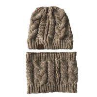 Autumn Winter Women's Hat Caps Knitted Warm ring Scarf