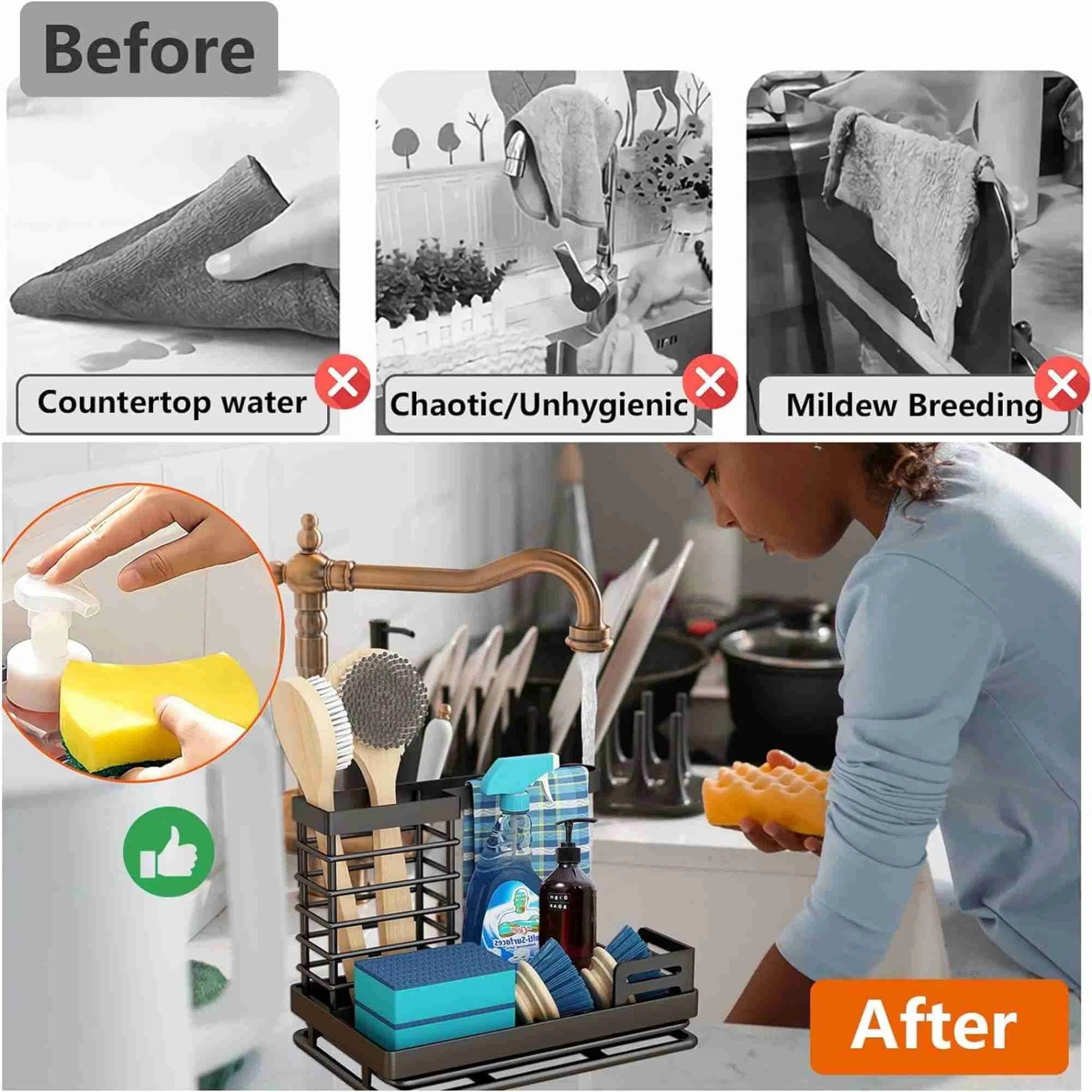 Kitchen Caddy Sink Organiser, Stainless Steel