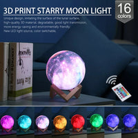 LED USB Star Galaxy Moon Lamp Stand Remote 3D