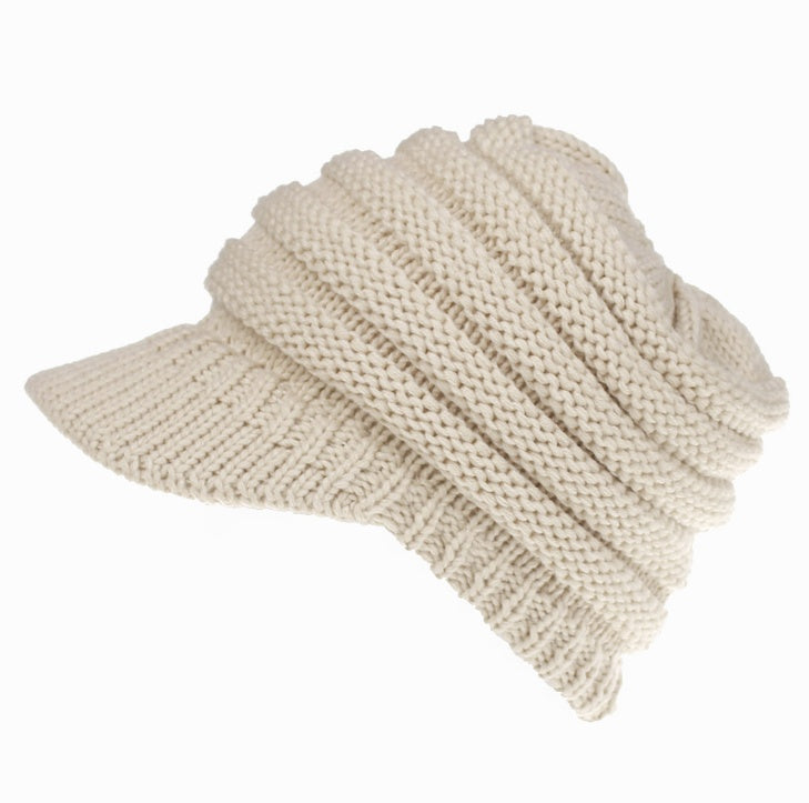 Women Ponytail Beanies Autumn Winter Hats Female