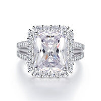 925 Sterling Silver Pink Diamond Egg-shaped Closed Wedding Ring
