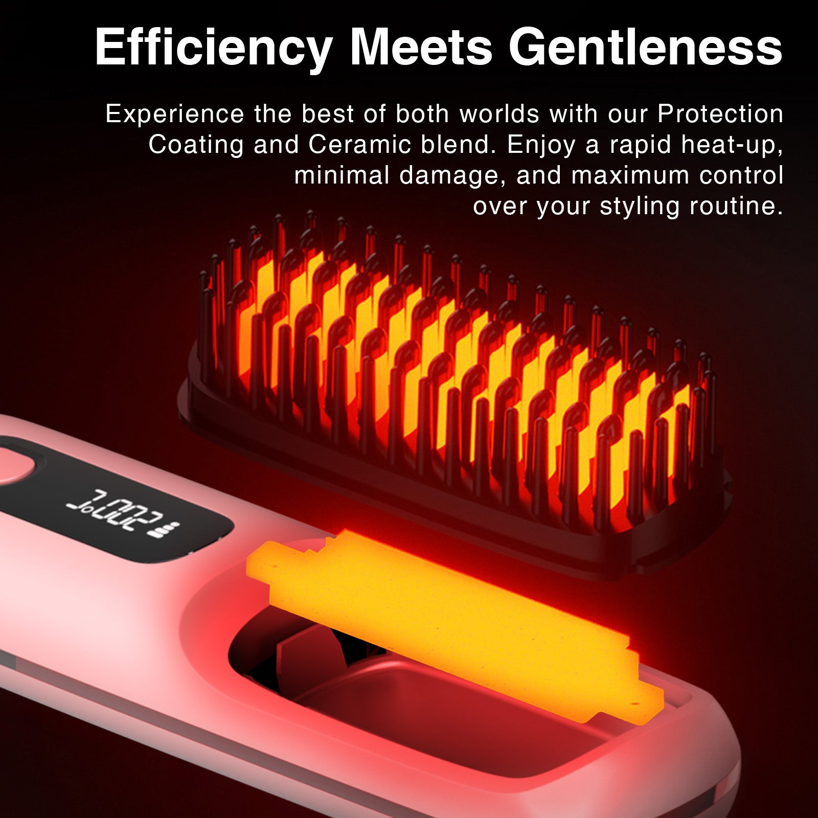 S7 Portable Cordless Hair Straightening Brush With LED Display