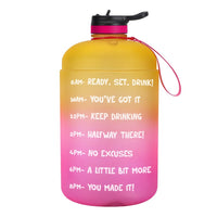 QuiFit Gallon Water Bottle with Straw Clear Plastic Drinking Bottles