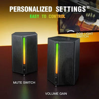 A20 Portable 2.0 RGB Speaker PC Computer Desktop Speaker Audio Gaming Speakers For PC - Chic Cart